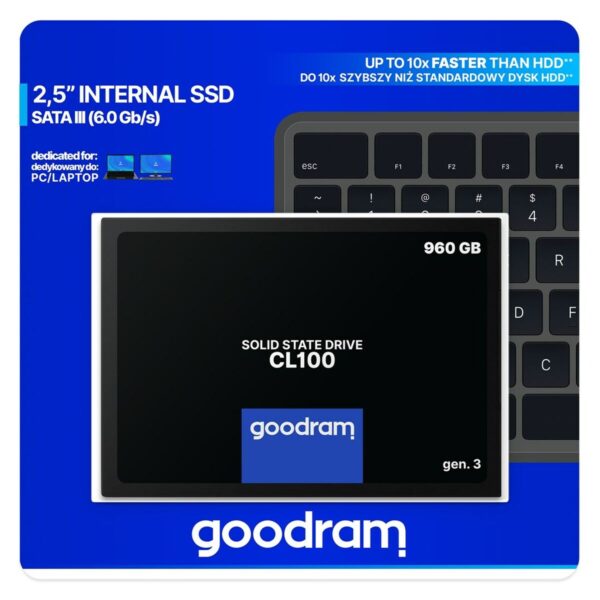 Hard Drive GoodRam CL100 G3 960 GB SSD SSD 460 MB/s-540 MB/s - Image 3