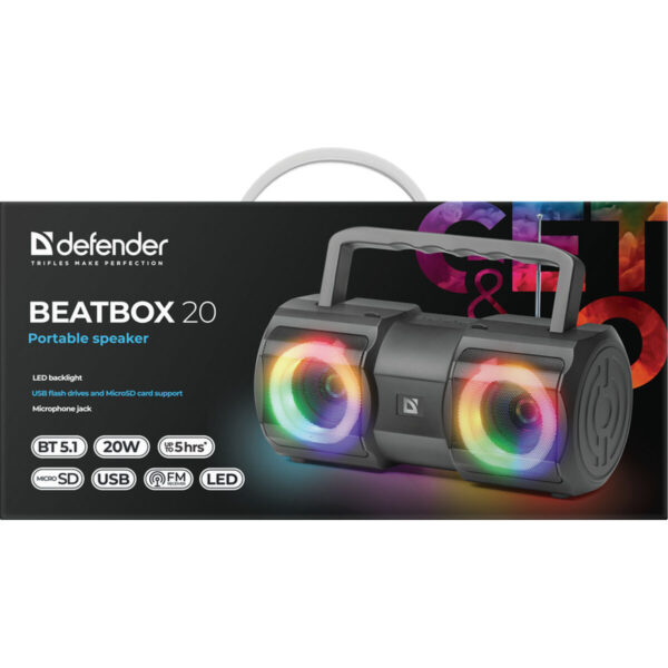 Portable Bluetooth Speakers Defender BEATBOX 20 Black - Image 2
