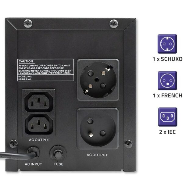 Uninterruptible Power Supply System Interactive UPS Qoltec 53776 900 W - Image 7