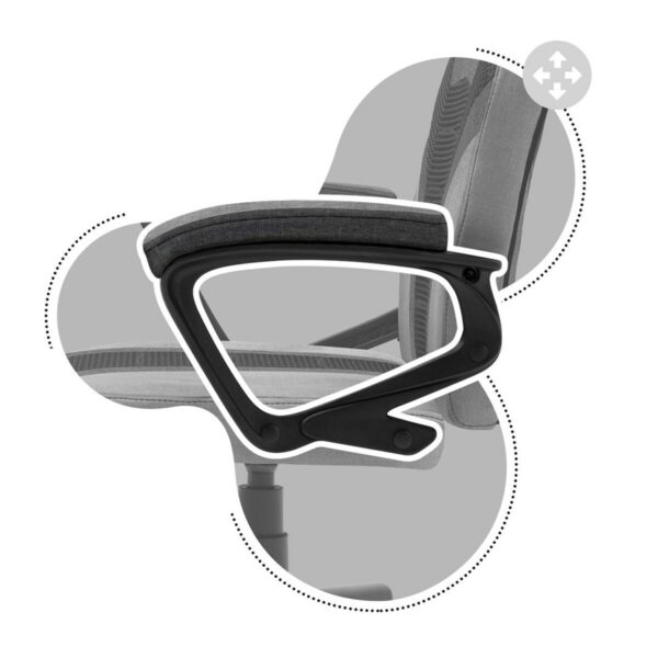 Gaming Chair Huzaro Ranger 1.0 Grey Mesh       Black/Grey - Image 3