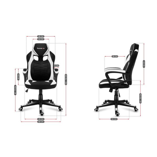 Gaming Chair Huzaro HZ-Force 2.5 White Mesh         White Black - Image 2