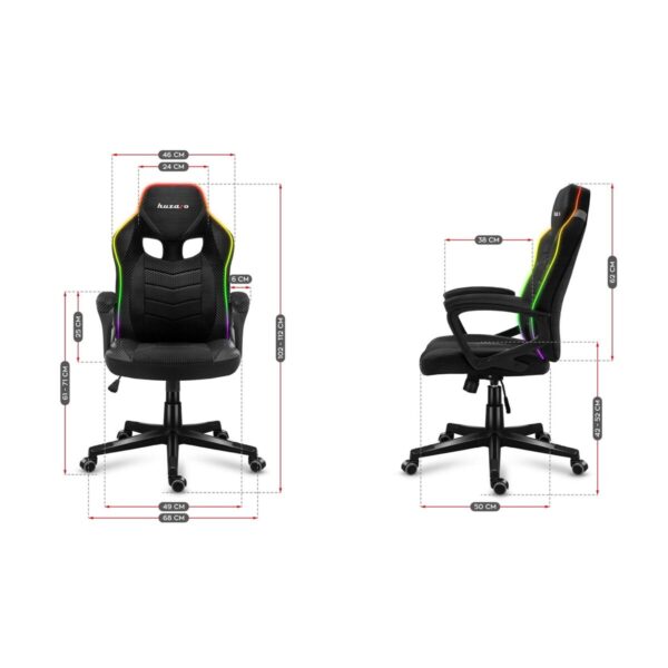 Gaming Chair Huzaro HZ-Force 2.5 RGB Mesh Black Grey - Image 7