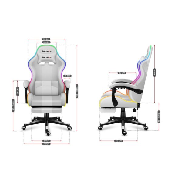Gaming Chair Huzaro FORCE 4.7 RGB White - Image 3