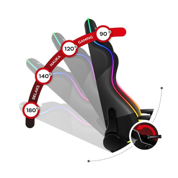 Gaming Chair Huzaro Hz-Force 6.2 Black RGB Black - Image 3