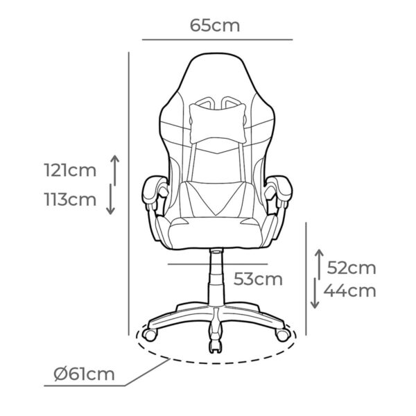Gaming Chair EDM White Black - Image 7