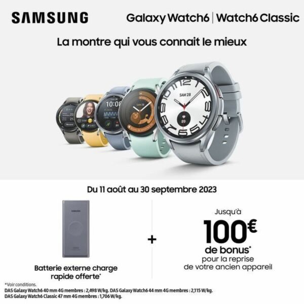 Smartwatch Samsung Watch 6 Black 1,3" 43 mm - Image 2