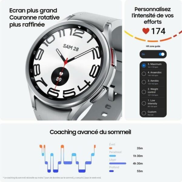 Smartwatch Samsung Galaxy Watch6 Black Silver 1,3" 43 mm - Image 4
