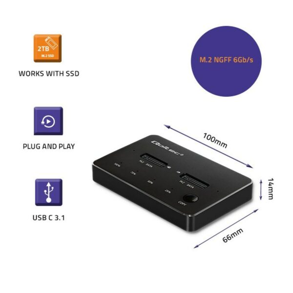 Charging base Qoltec 50310 - Image 3