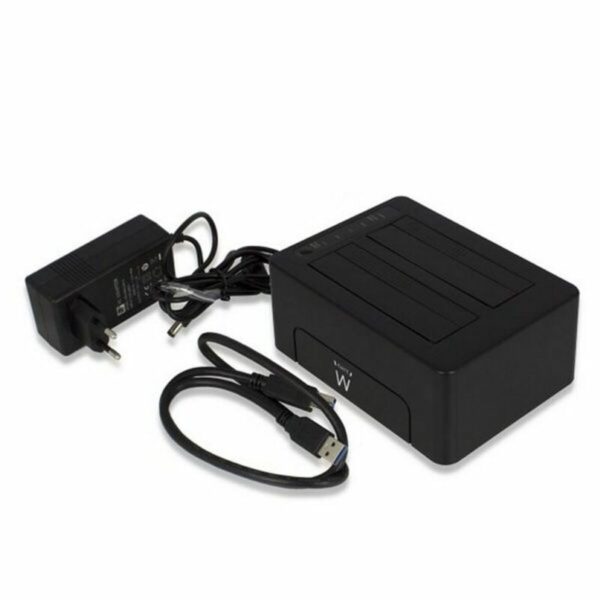 Dual Dock Station Ewent AAACET0186 Dual 2.5"-3.5" USB 3.1 ABS Black - Image 4