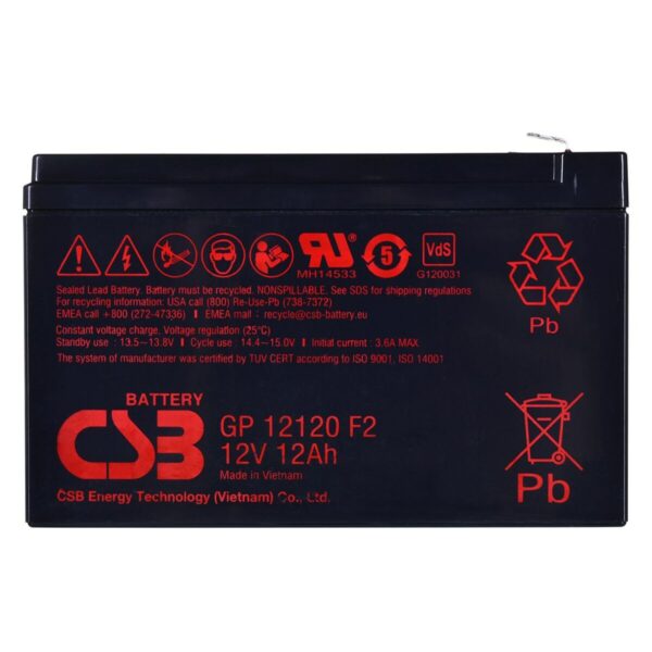 Battery for Uninterruptible Power Supply System UPS HITACHI CSB GP12120F2 12000 mAh 12 V - Image 2