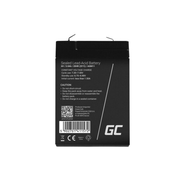 Battery for Uninterruptible Power Supply System UPS Green Cell AGM11 5 Ah 6 V - Image 2