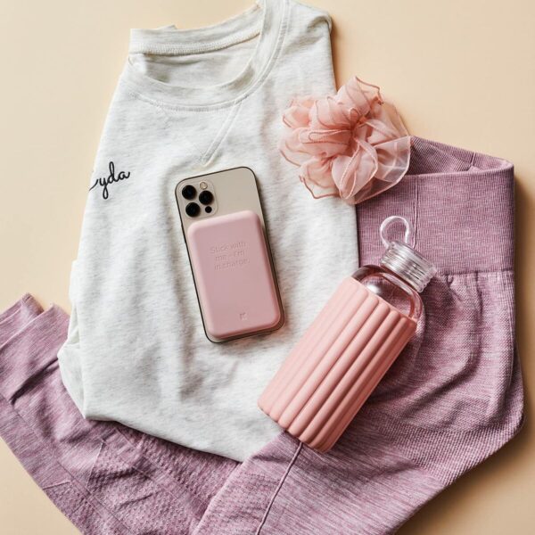Power Bank with Wireless Charger Kreafunk Pink 5000 mAh - Image 6