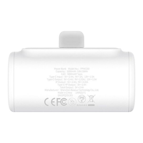 Powerbank Baseus P10068307213-00 White 5000 mAh - Image 2